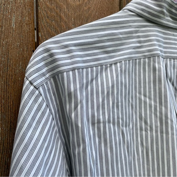 RALPH LAUREN Men’s Classic Fit Black White Stripe Long Sleeve 16 34/35 - Picture 12 of 13